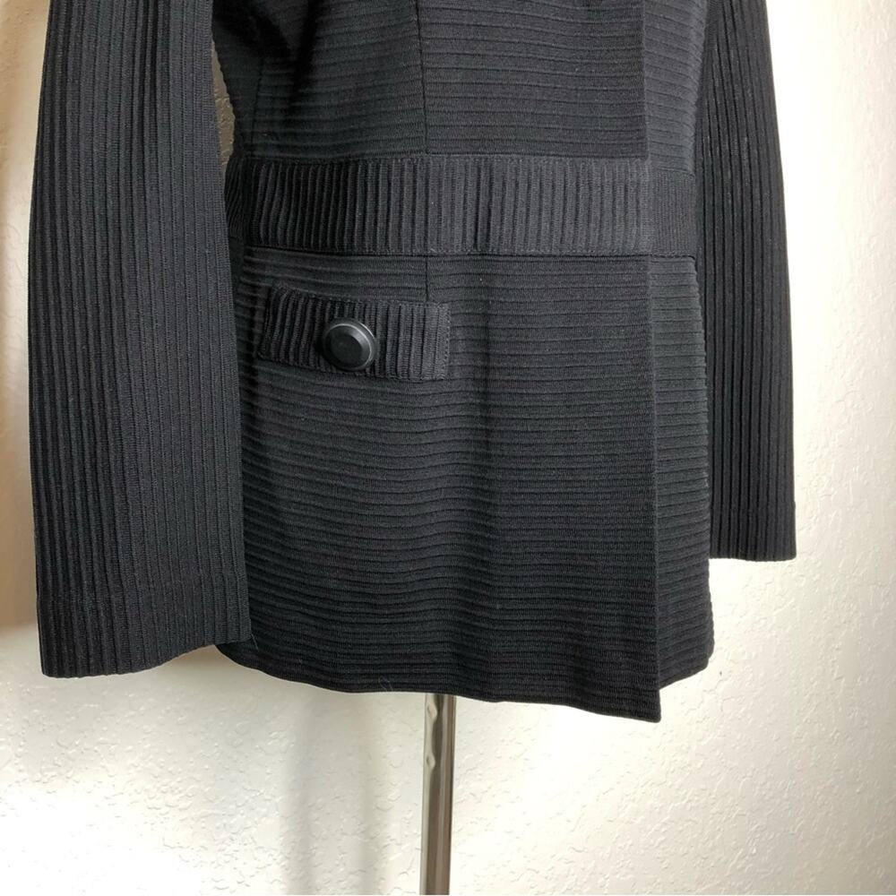 Misook black ribbed snap button front cardigan ja… - image 4